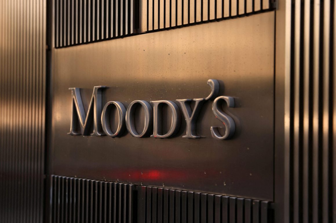 FILE PHOTO: Signage is seen outside the Moody's Corporation headquarters in Manhattan, New York, U.S., November 12, 2021./File Photo